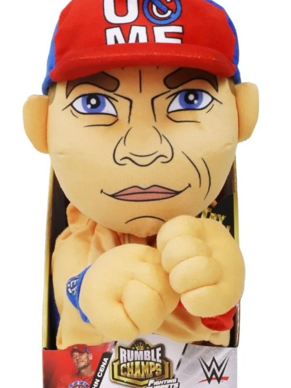 WWE Plush Fighter Puppet - Red & Blue Cap with Beige Skin - Picture 3 of 5